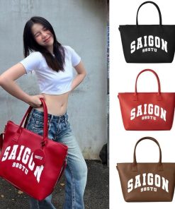 Túi tote saigon 98stu size L da pu cao cấp đựng vừa laptop 20inch tặng kèm dây đeo-thoitrangcenter