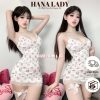 Váy Body Sexy - Đầm Ngủ Thun 2 Dây Phối Ren Họa Tiết Hoa Nhí VN572-thoitrangcenter