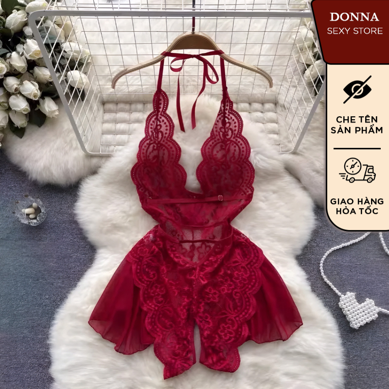 Váy ngủ Bodysuit Ren đồ ngủ sexy cosplay xuyên thấu gợi cảm cho nữ A49-thoitrangcenter