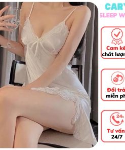 Váy ngủ phi lụa phối ren cao cấp