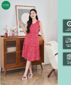 Váy Mặc Nhà Lanh Lụa (Tole) Mềm Mát Nhiều Hoạ Tiết- Váy Ngủ Nữ Sát Nách Đuôi Cá-thoitrangcenter