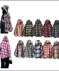 Áo Khoác Sơ Mi kẻ Caro Flannel Nam Nữ Có nón Trùm Đầu (SMN)-thoitrangcenter