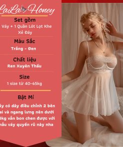 Đầm Ngủ Ren Hở Lưng Gợi Cảm Quyến Rũ - LALA HONEY-thoitrangcenter