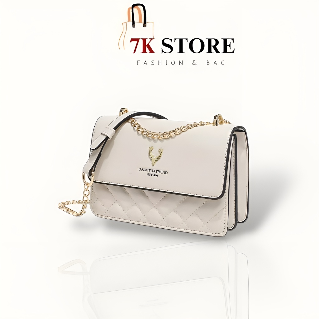 Túi xách nữ đeo chéo vai đẹp basic trẻ trung dáng vuông nhiều ngăn dây xích có hộp full box 7K STORE TX26-thoitrangcenter