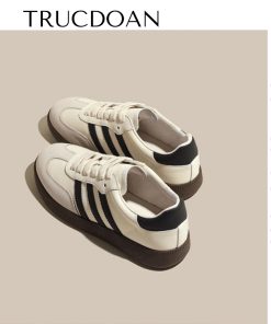 Giày thể thao nữ đế bằng Anrena siêu nhẹ họa tiết 3 vạch phong cách Retro 2024 siêu hot-thoitrangcenter