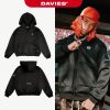 Áo khoác form boxy zip có mũ DAVIES màu đen Hooded Jacket POL| D33-AK2-thoitrangcenter