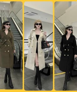 Áo Khoác măng tô nữ dáng dài cao cấp dành cho nữ