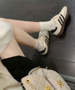 Giày thể thao nữ Anrenm đế bằng siêu nhẹ họa tiết 3 vạch Phong cách trẻ trung ( From nhỏ tăng size)-thoitrangcenter