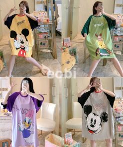 Váy ngủ big size nữ 40-70Kg đầm ngủ mặc nhà in hoạt hình cute dễ thương mùa hè-thoitrangcenter