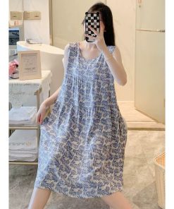 đầm bầu tole mặc nhà ZENI váy ngủ dễ thương thoải mái kiểu dáng ba lỗ siêu mát-thoitrangcenter