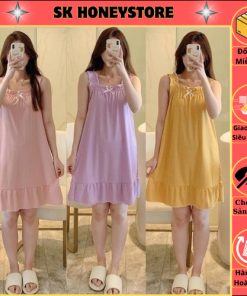 Váy ngủ mặc nhà nữ trơn xinh xắn MS2051   Đầm ngủ nữ   Đồ mặc nhà-thoitrangcenter