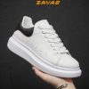 Giày sneaker nam ZAVAS tăng chiều cao 4cm màu trắng bằng da PU phong cách giày thể thao - S387-thoitrangcenter