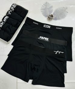 Combo 4 Quần sịp đùi Boxer nam thun lạnh cotton cạp trơn