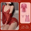 Váy ngủ sexy - Đầm ngủ sexy ren voan mỏng có kèm áo choàng thắt dây LOLIE HOUSE - VN2-thoitrangcenter
