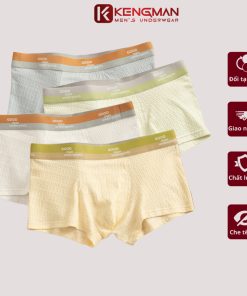 Sét 4 quần sịp nam KENGMAN MEN'S UNDERWEAR quần xì boxer cotton co giãn mềm mại thoáng khí GOODMAN-thoitrangcenter