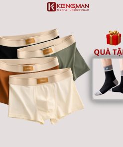 Sét 4 quần lót nam KENGMAN MEN'S UNDERWEAR quần xì boxer cotton co giãn mềm mại thoáng khí COTTON-thoitrangcenter