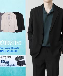 Áo khoác blazer nam form rộng hàn quốc màu đen