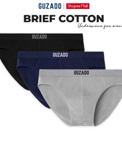 Combo 3 quần lót nam Guzado Mẫu Casual Brief Kháng Khuẩn Hút Ẩm Cực Tốt