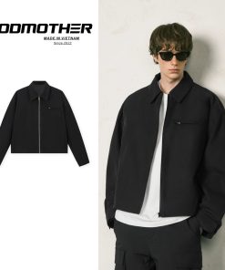 Áo Khoác Kaki Khóa Kéo Form Crop GODMOTHER Kaki Jacket Có Túi Trong Chất Liệu Kaki Cao Cấp Phong Cách Trẻ Trung Menswear-thoitrangcenter