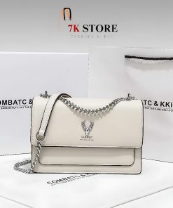 Túi xách nữ đeo chéo dáng vuông fullbox đeo vai dây xích bạc 7K STORE TX02-thoitrangcenter