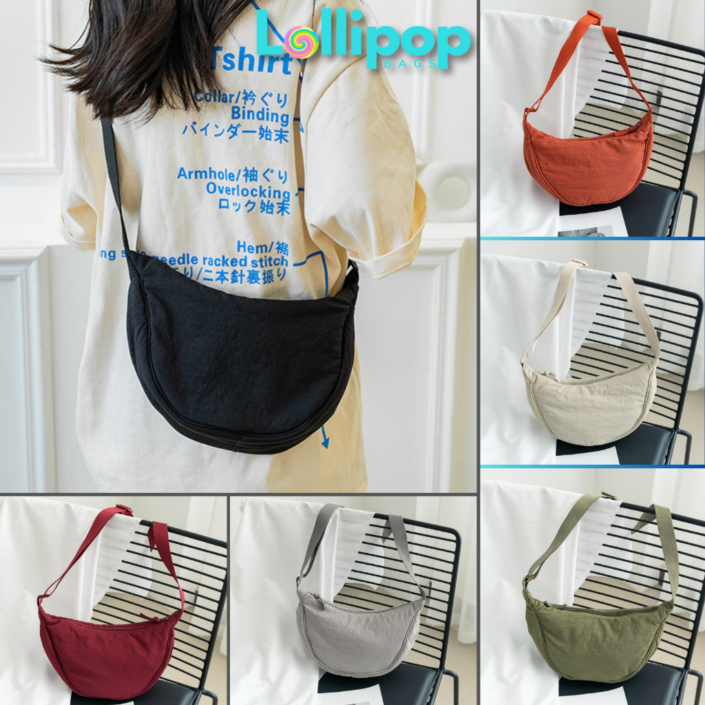 Túi Bánh Bao Bán Nguyệt Mini Đeo Chéo LOLLIPOP BAGS Túi Bao Tử Vải Đeo Vai Nam Nữ Uni Chống Nước Thời Trang Tối Giản-thoitrangcenter
