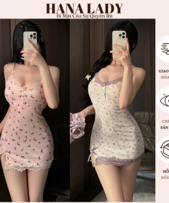 Váy Body Hoa Nhí - Đầm Ngủ Phối Ren Gợi Cảm Phong Cách Y2K-thoitrangcenter