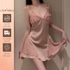 Váy ngủ lụa sexy phối ren có mút ngực gợi cảm THE CELYNBRA - V141-thoitrangcenter