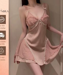 Váy ngủ lụa sexy phối ren có mút ngực gợi cảm THE CELYNBRA - V141-thoitrangcenter