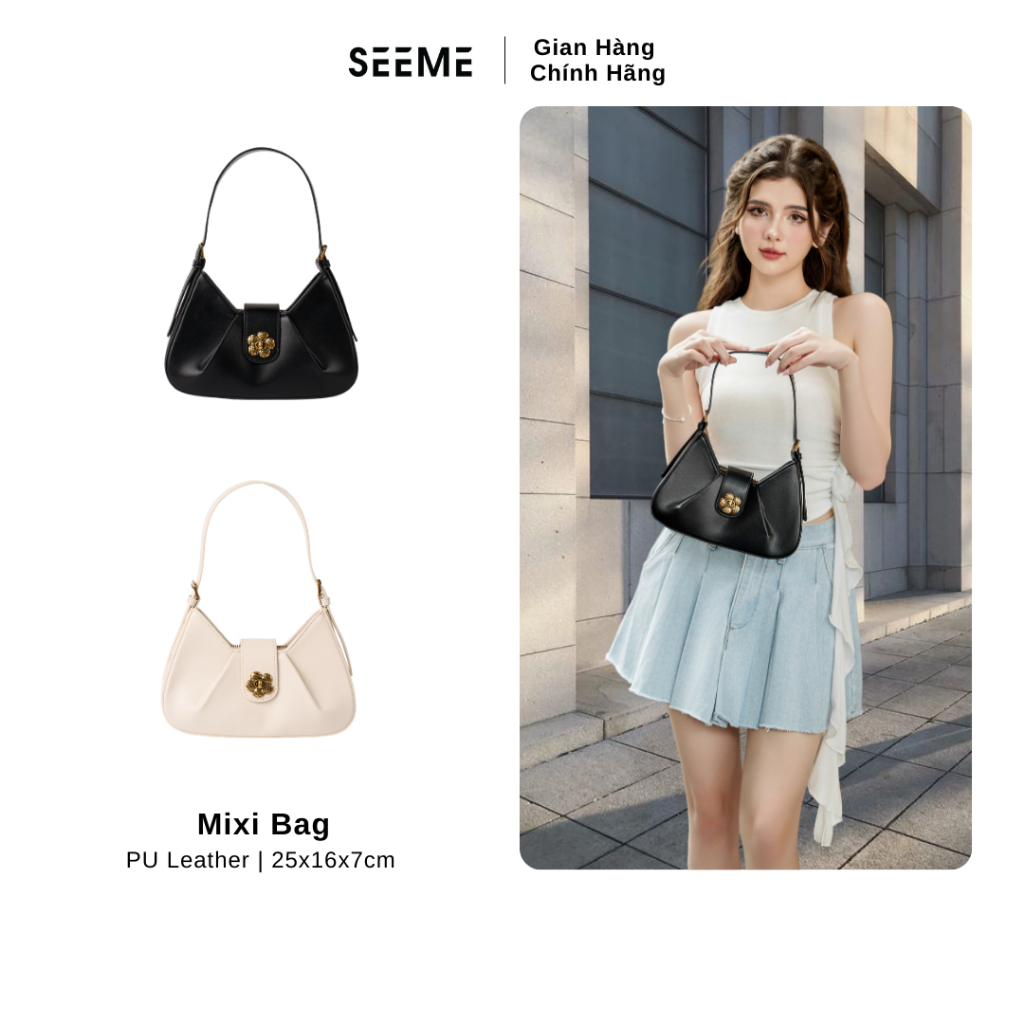 Túi kẹp nách đeo chéo nữ cao cấp SEEME Mixi Bag-thoitrangcenter