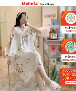 Váy ngủ nữ cộc tay dễ thương mặc nhà mùa hè mùa đông