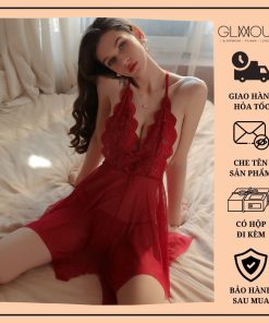 Váy ngủ hai dây lụa satin cao cấp Glamour Đầm mặc nhà gợi cảm quyến rũ (MS18)-thoitrangcenter