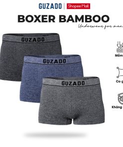COMBO 3 Sịp Đùi Nam GUZADO Mẫu Boxer Công Nghệ Dệt Không Đường May Ngăn Hằn Đỏ Kháng Khuẩn CB3GBX05-thoitrangcenter