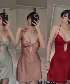 [FREESHIP] Váy ngủ sexy QUẢNG CHÂU- SX 119 -Váy ngủ lua nơ xoắn ngực hottrend sexy QUẢNG CHÂU - hàng có sẵn(video+ ảnh)-thoitrangcenter