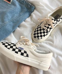 Giày thể thao van caro buộc dây QC