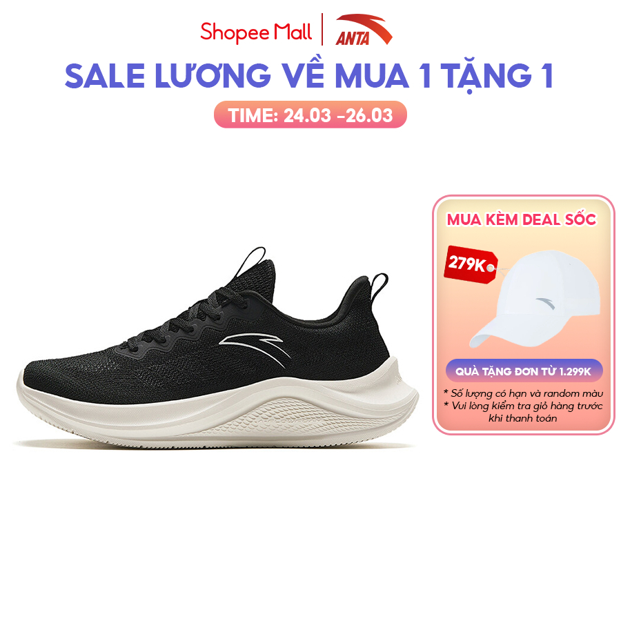 Giày thể thao chạy bộ nữ siêu nhẹ Basic-Running Anta Sports 9224B5509 Giày chạy thể thao thoáng khi race chạy < 7km-thoitrangcenter