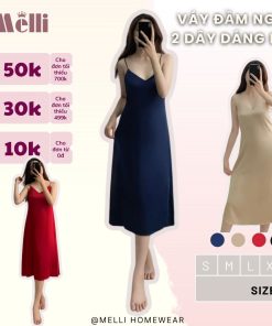 Váy 2 dây váy ngủ nữ mặc nhà dáng dài chất lụa Pháp cao cấp