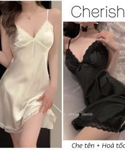 (M. 126) Váy ngủ sexy có mút vải lụa cao cấp kiểu basic Đầm mặc nhà gợi cảm quyến rũ-thoitrangcenter