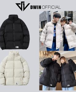 Áo khoác phao nam nữ DWIN local brand form oversize cổ cao unisex trần bông dày dặn siêu ấm-thoitrangcenter