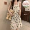 Váy ngủ cho nữ váy mặc nhà có đệm ngực chất đũi cho mùa hè phong cách ngọt ngào dễ thương-thoitrangcenter