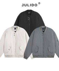 Áó khoác bomber gió trần bông  JULIDO khóa zip-thoitrangcenter