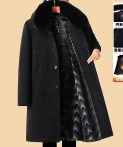 Áo khoác dạ mùa đông nam trung niên người cao tuổi lót nhung siêu ấm hàng QCCC mẫu mới nhất 2024-thoitrangcenter