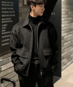 Áo nỉ dạ nam nữ cổ bẻ Hàn Quốc