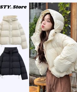 Áo Khoác Phao Béo Nữ   Dáng Croptop Chần Bông Dày Dặn Phồng Siêu Nhẹ Siêu Ấm