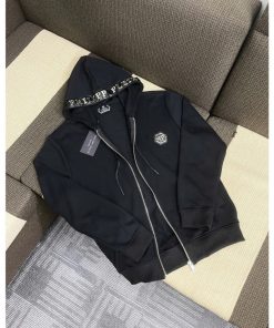 Áo Khoác Philip Nam Tang Kim Loại Phối Mũ Cao Cấp - Áo Khoác Nam Philip Phối Khóa Cổ Dây LoGo Thêu-thoitrangcenter