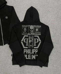 Áo Khoác Hoodie Zip PHILIPP PLEIN Lưng Đính Đá Chất Nỉ Cao Cấp Hàng Loại 1 Phối Túi Khoá Chuẩn Phong Cách Boy PhốHottren-thoitrangcenter