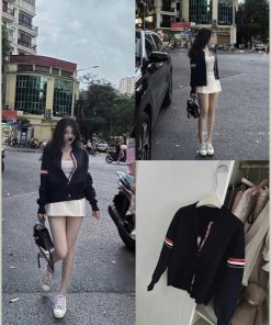 Áo Khoác Bomber Phối Kẻ Mùa Thu Đông Cho Nữ Hottrend 2024-thoitrangcenter