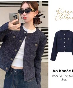 Áo khoác dạ tweed nữ 2 lớp cục đồng cao cấp mùa thu đông thiết kế hàn quốc siêu ấm (Áo 2 Lớp) MA344 Kimee-thoitrangcenter