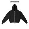Áo Khoác Hoodie DAPPERANDMORE Form Boxy Uniform Zipped Vải Nỉ Chân Cua 100% Cotton 450GSM - Black-thoitrangcenter