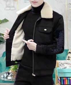 Áo khoác Nam chất da lộn hàng 2 lớp lót lông dày dặn mặc siêu ấm