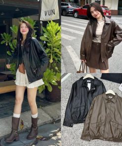 ( HÀNG ĐẸP CÓ SẴN ) Áo da biker FORM TO QC túi hộp 2 lớp